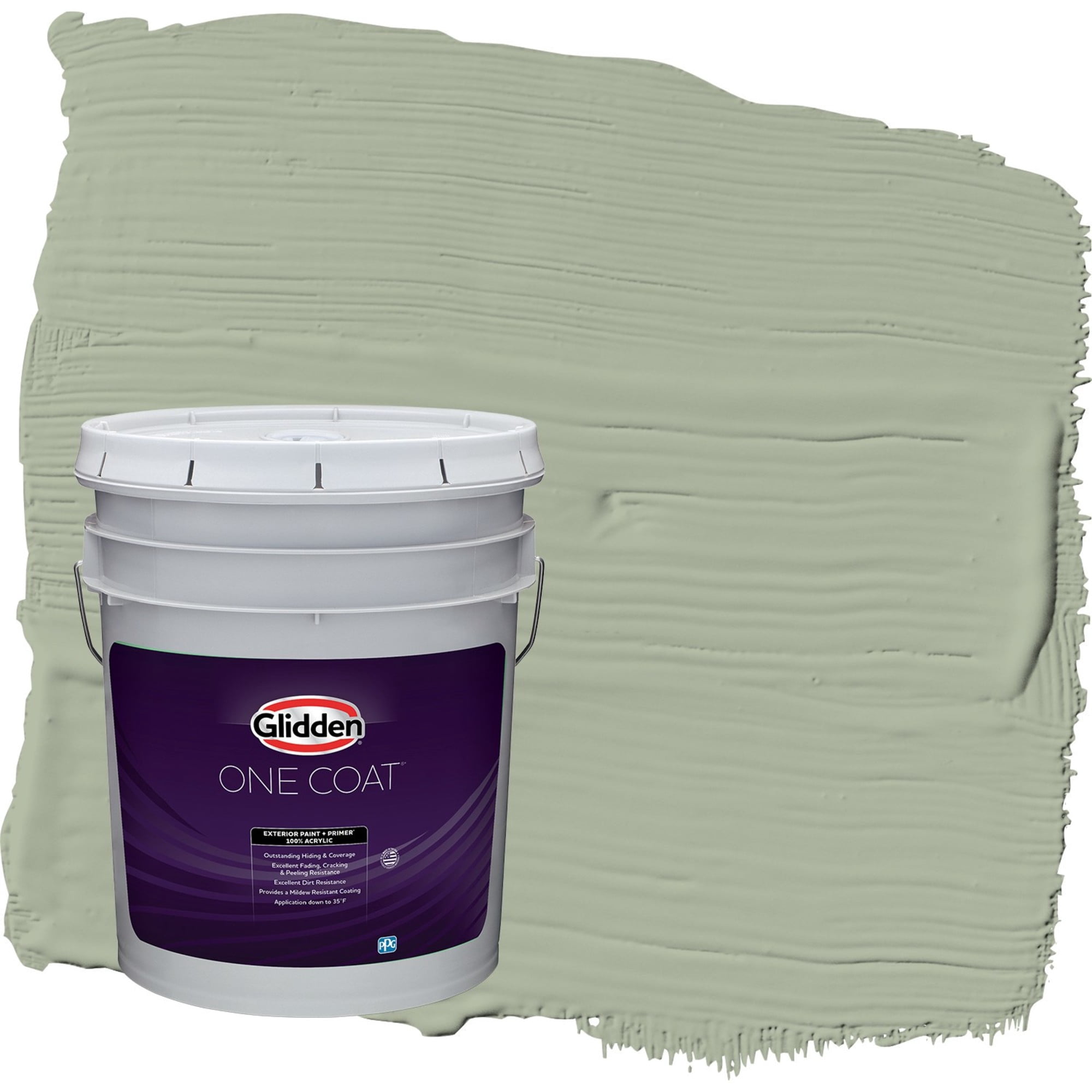 Glidden One Coat Gargoyle / Green Semi-Gloss Exterior Paint with Primer, 5 Gallon
