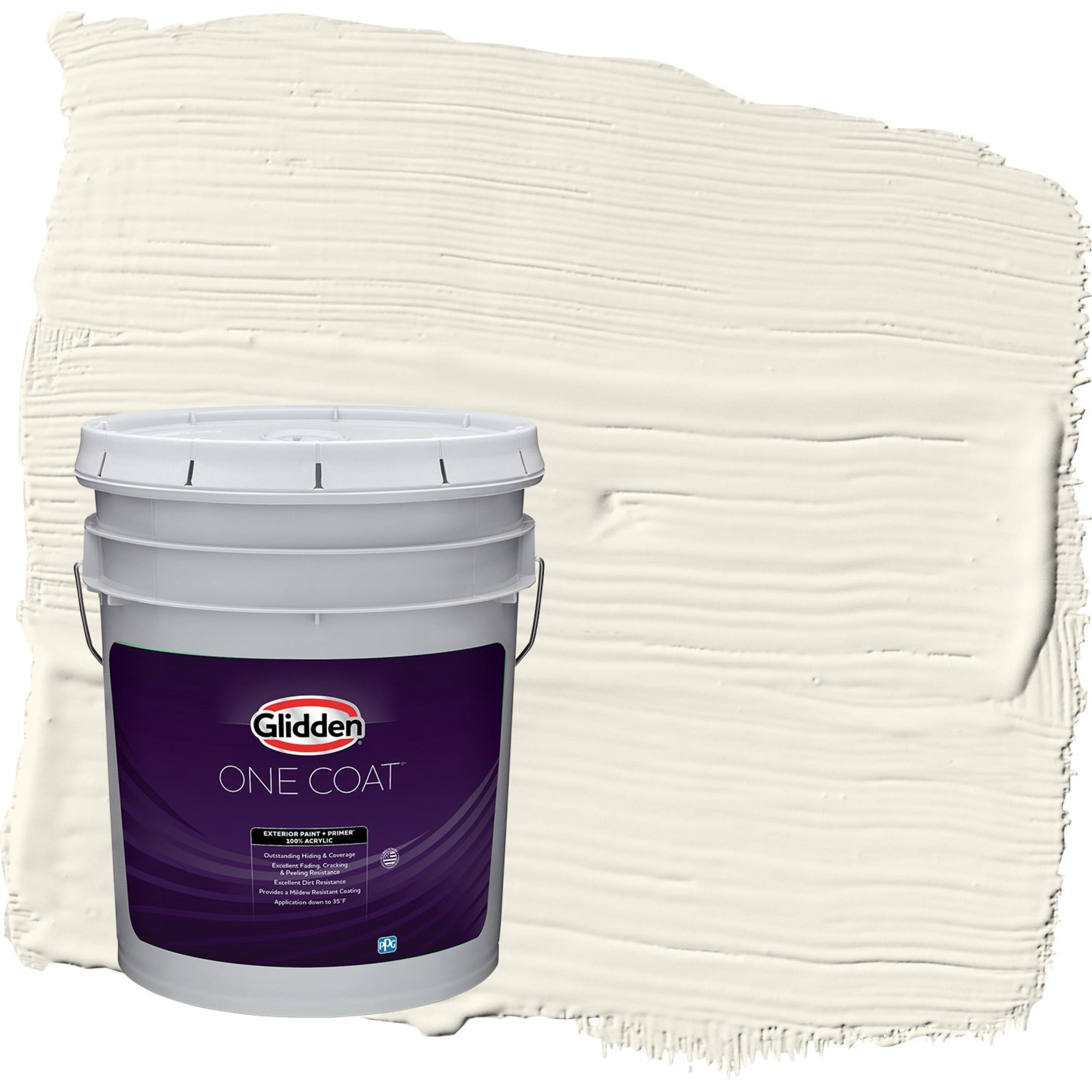 Glidden One Coat Horseradish / Beige Semi-Gloss Exterior Paint with Primer, 5 Gallon