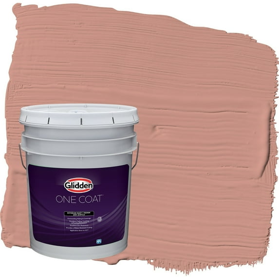 Glidden One Coat Long Weekend / Orange Semi-Gloss Exterior Paint with Primer, 5 Gallon