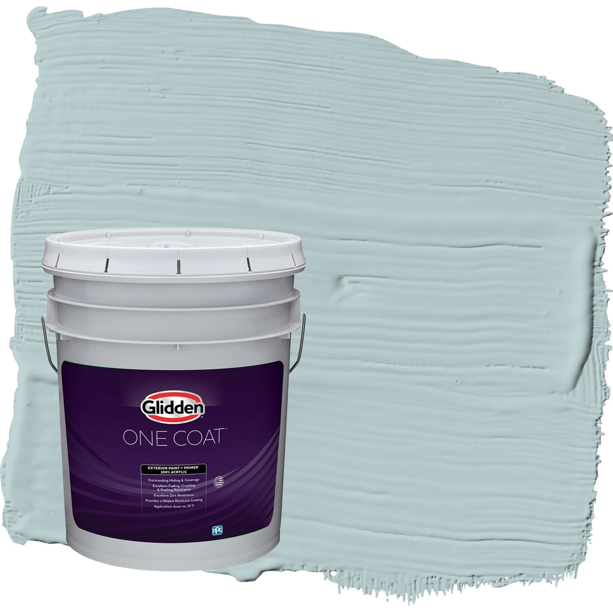Glidden One Coat Misty Surf / Blue Semi-Gloss Exterior Paint with Primer, 5 Gallon