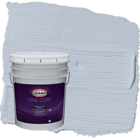 Glidden One Coat Northern Exposure / Blue Semi-Gloss Exterior Paint with Primer, 5 Gallon