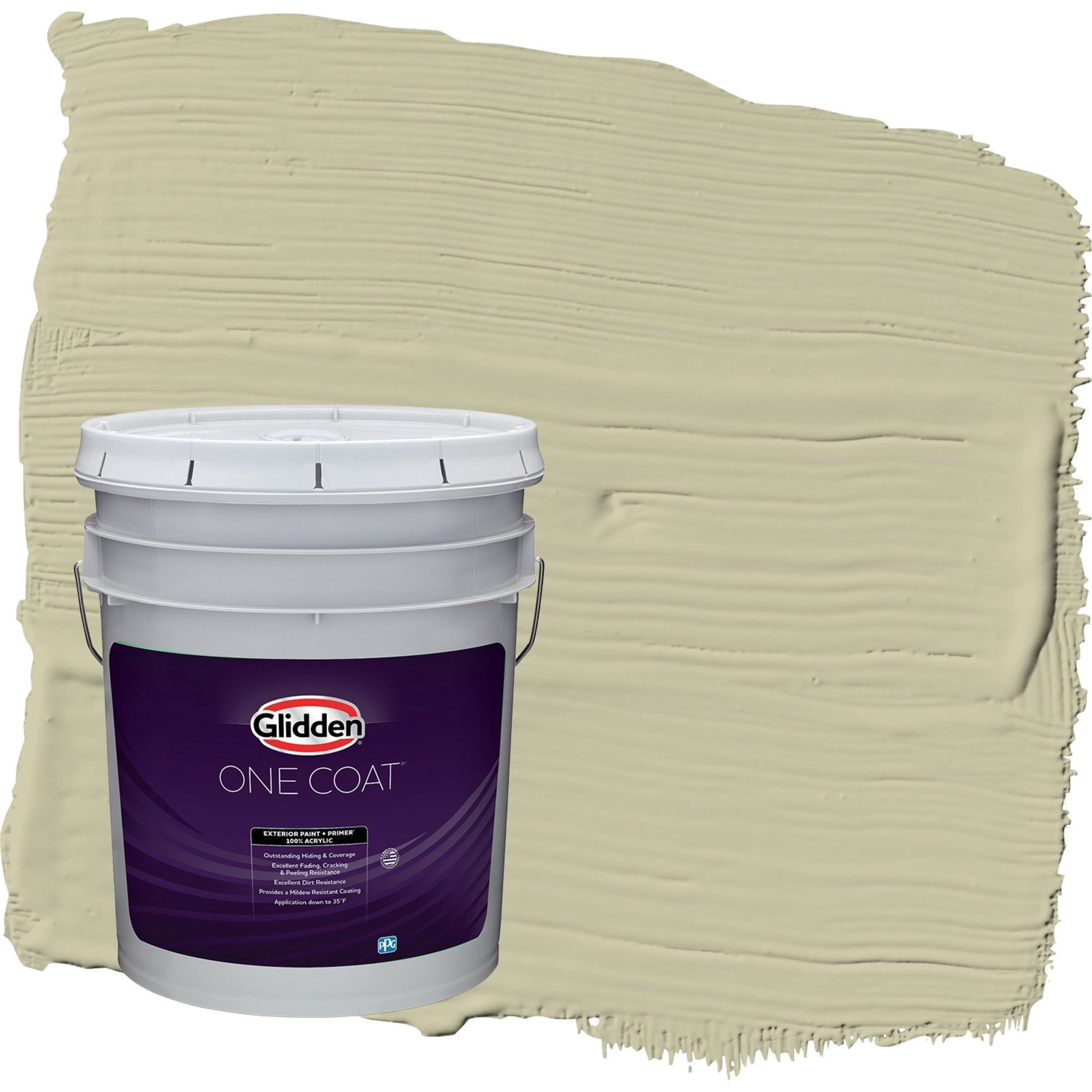 Glidden One Coat Northern Landscape / Green Semi-Gloss Exterior Paint with Primer, 5 Gallon