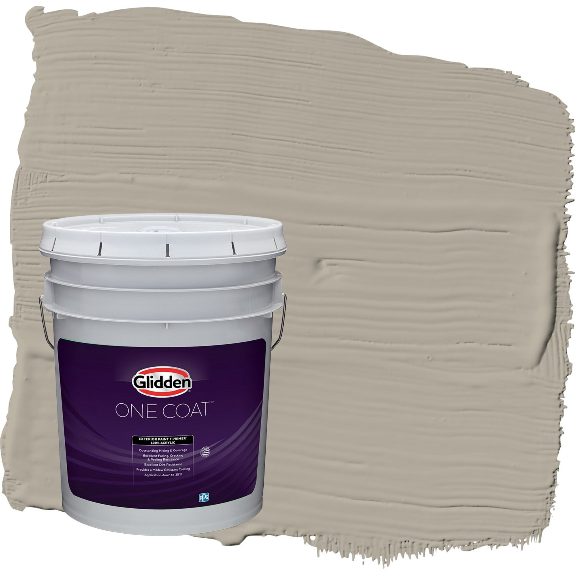 Glidden One Coat Sharkskin / Gray Semi-Gloss Exterior Paint with Primer, 5 Gallon