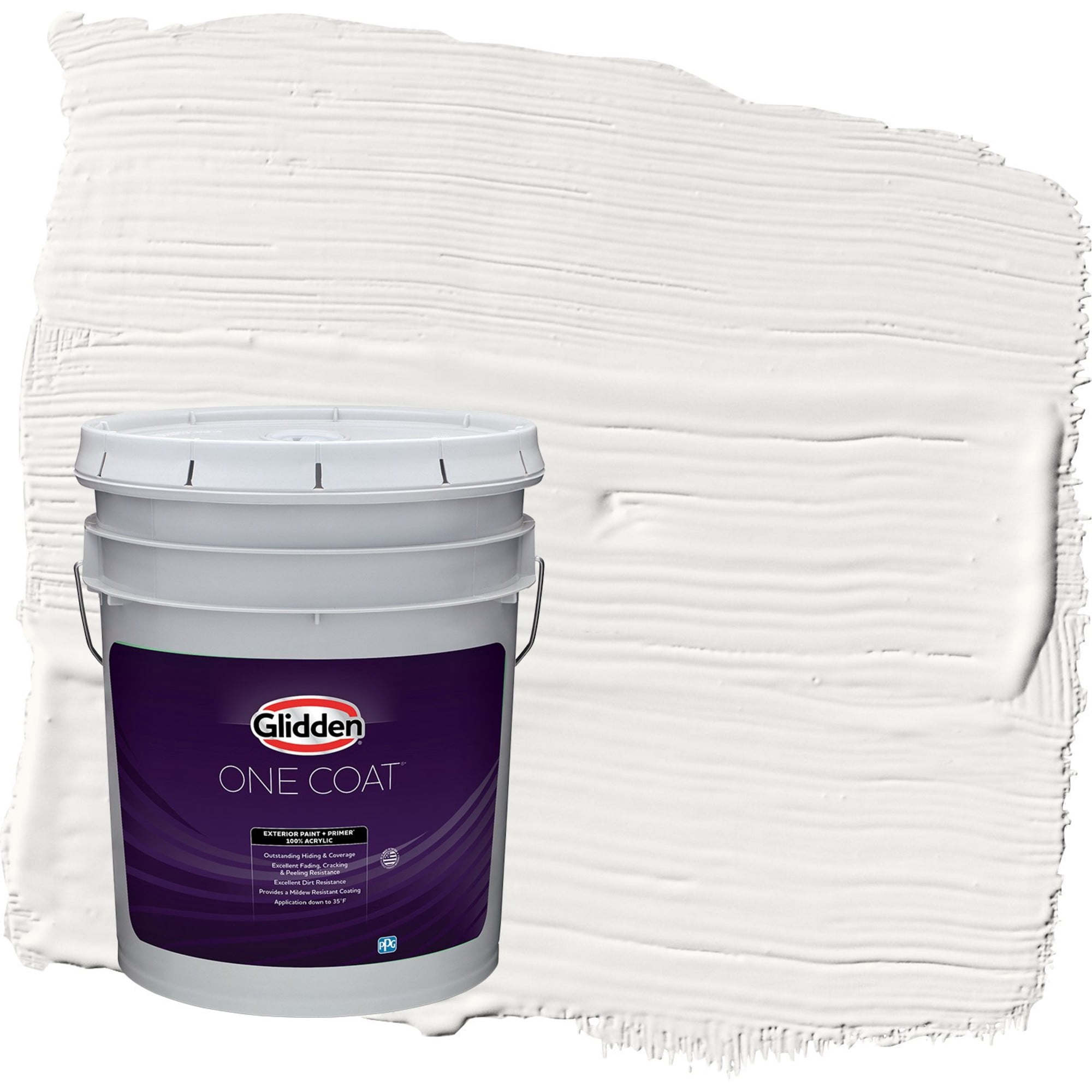 Glidden One Coat Silver Feather / Beige Semi-Gloss Exterior Paint with Primer, 5 Gallon
