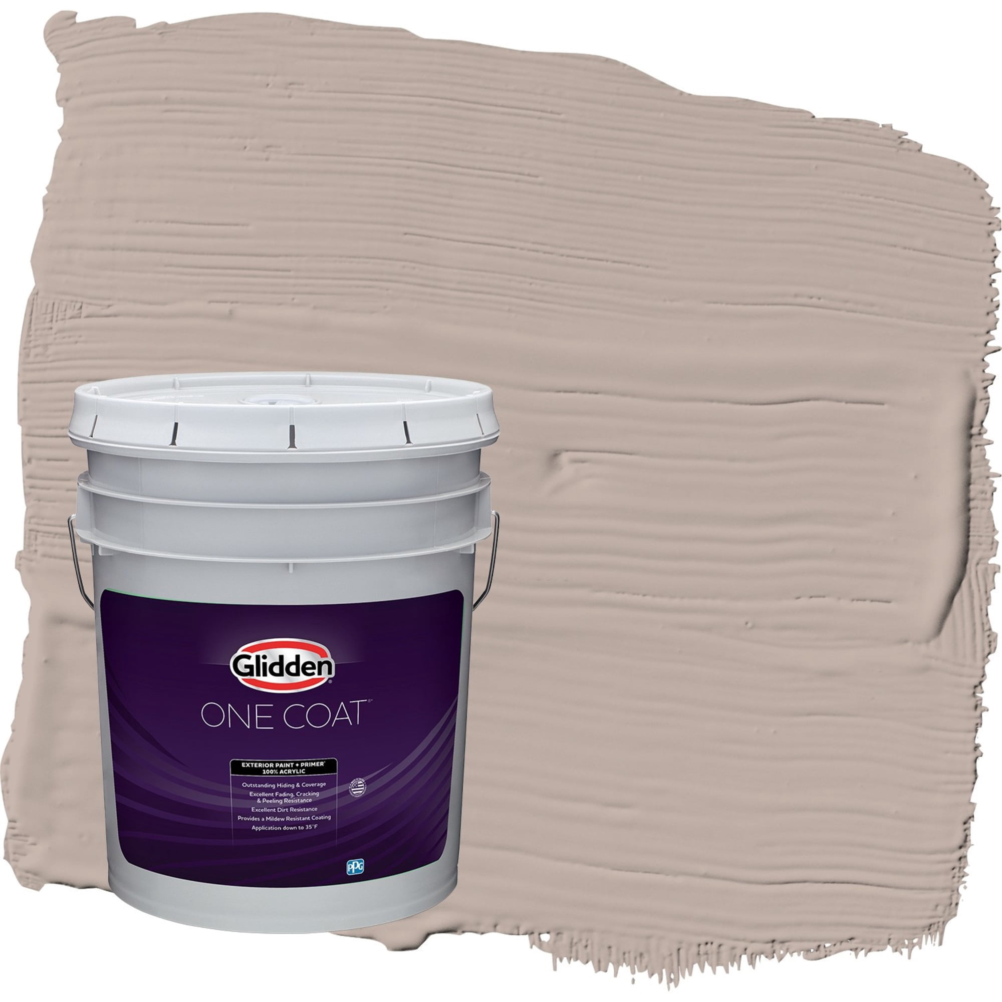 Glidden One Coat Thumper / Beige Semi-Gloss Exterior Paint with Primer, 5 Gallon