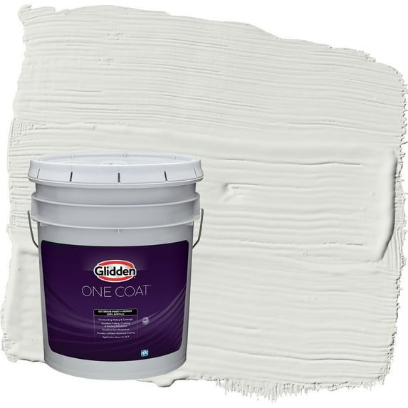 Glidden One Coat Tundra Frost / Grey Semi-Gloss Exterior Paint with Primer, 5 Gallon
