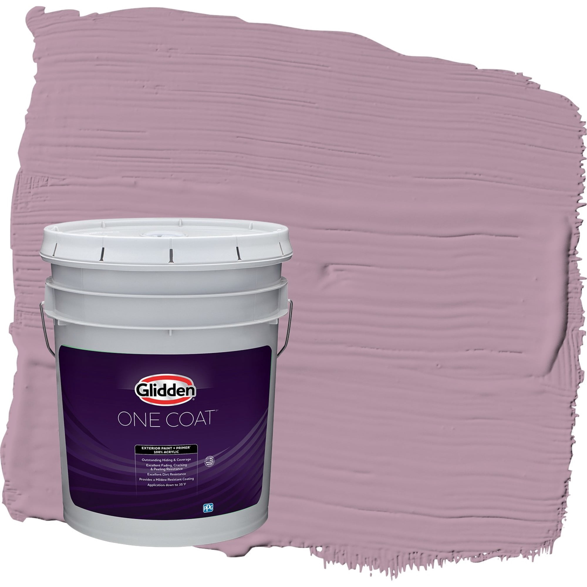 Glidden One Coat Ashberry / Purple Flat Exterior Paint with Primer, 5 Gallon