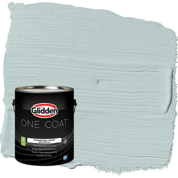 Glidden One Coat Babbling Brook / Green Eggshell Interior Paint with Primer, 1 Gallon