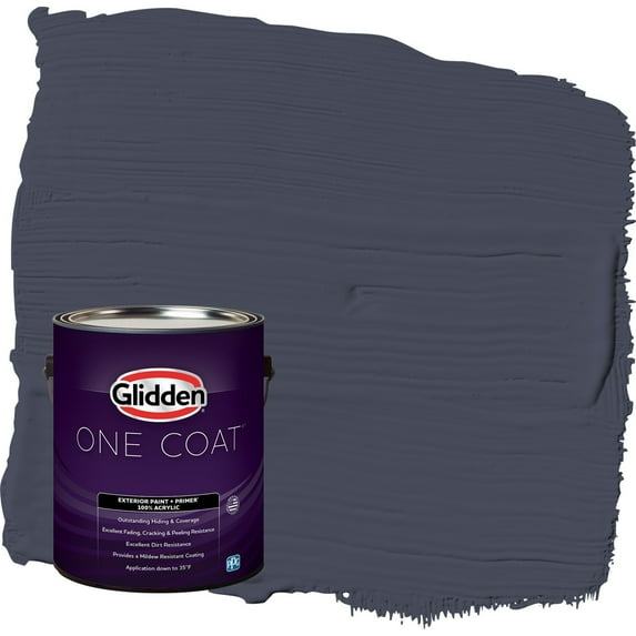 Glidden One Coat Black Flame / Purple Flat Exterior Paint with Primer, 1 Gallon