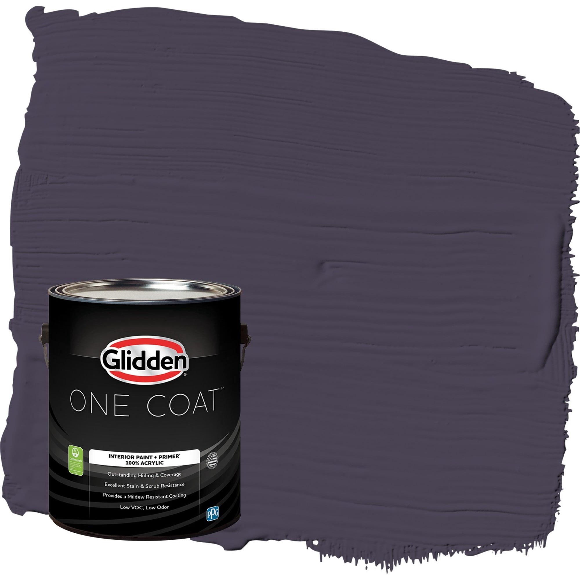Glidden One Coat Blackberry / Purple Flat Interior Paint with Primer, 1 Gallon