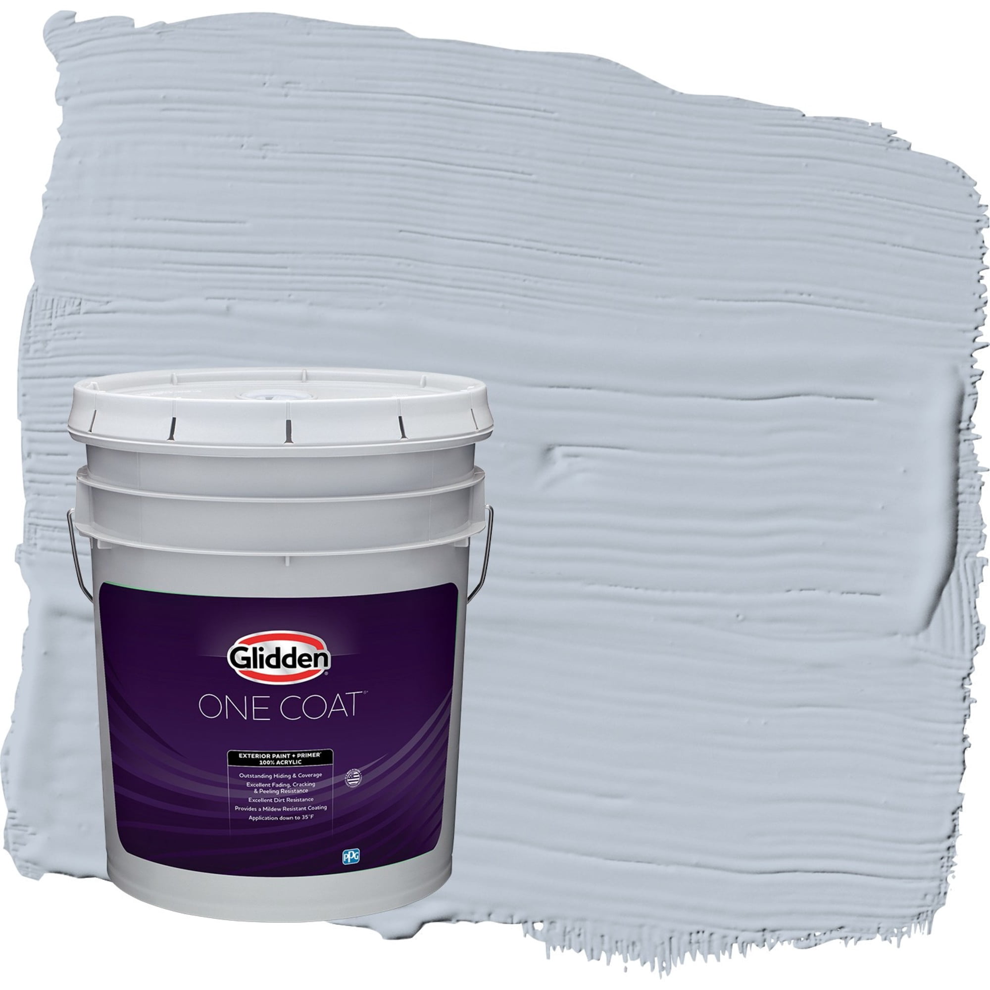 Glidden One Coat Blue Dolphin / Blue Flat Exterior Paint with Primer, 5 Gallon