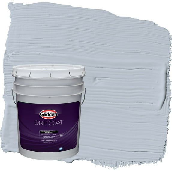 Glidden One Coat Blue Dolphin / Blue Satin Exterior Paint with Primer, 5 Gallon