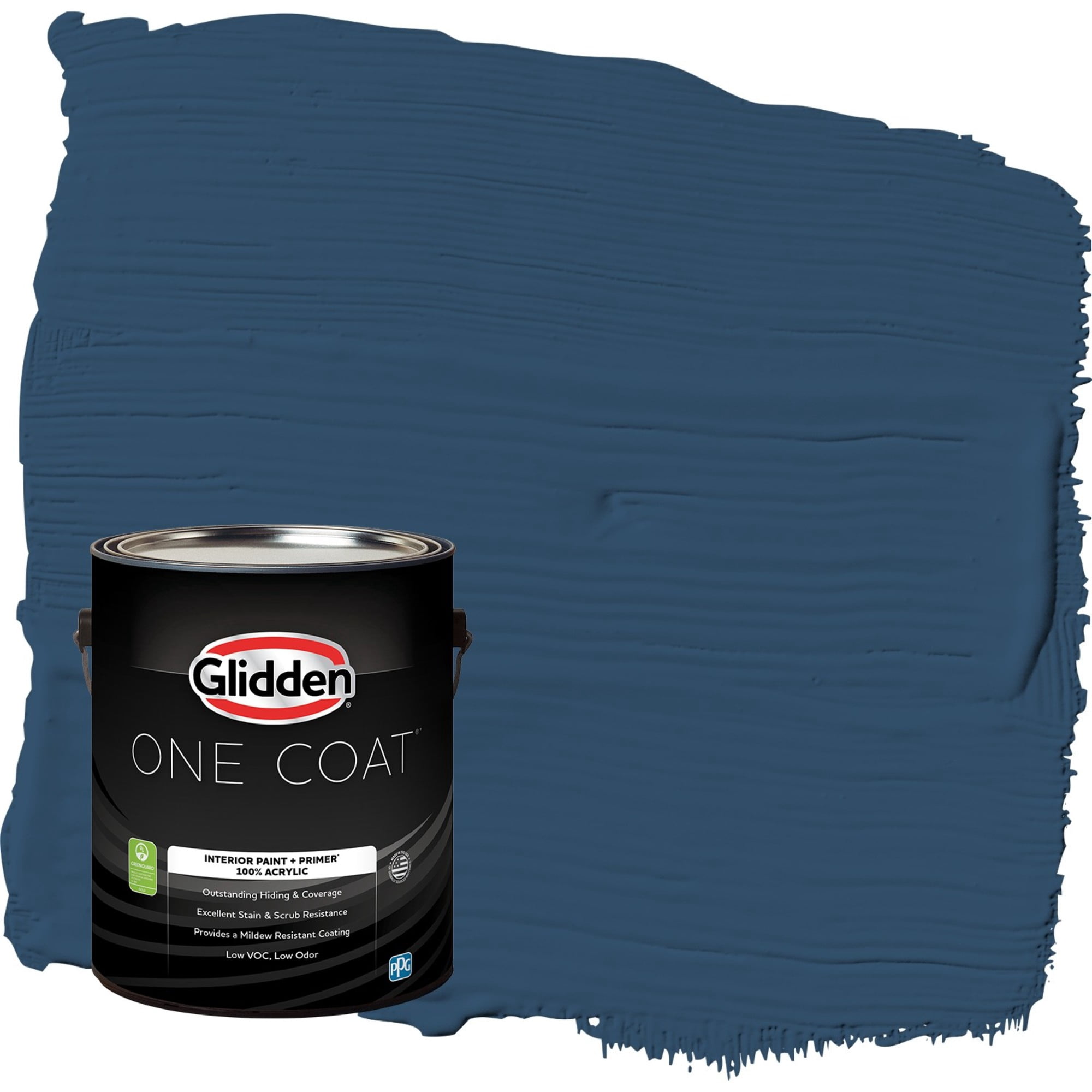 Glidden One Coat Blueberry Pie / Blue Flat Interior Paint with Primer, 1 Gallon