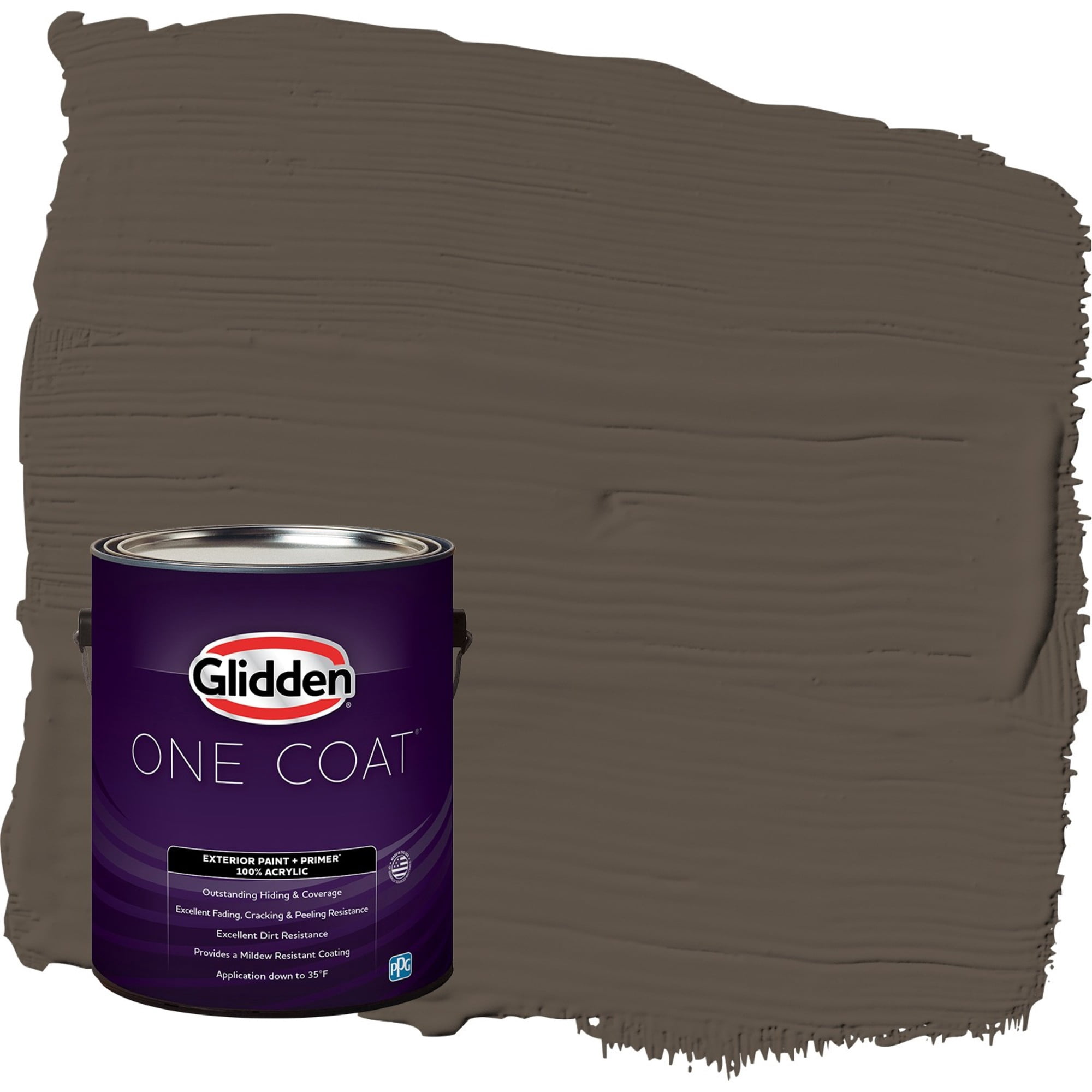 Glidden One Coat Cabin Fever / Brown Eggshell Interior Paint with Primer, 1 Gallon