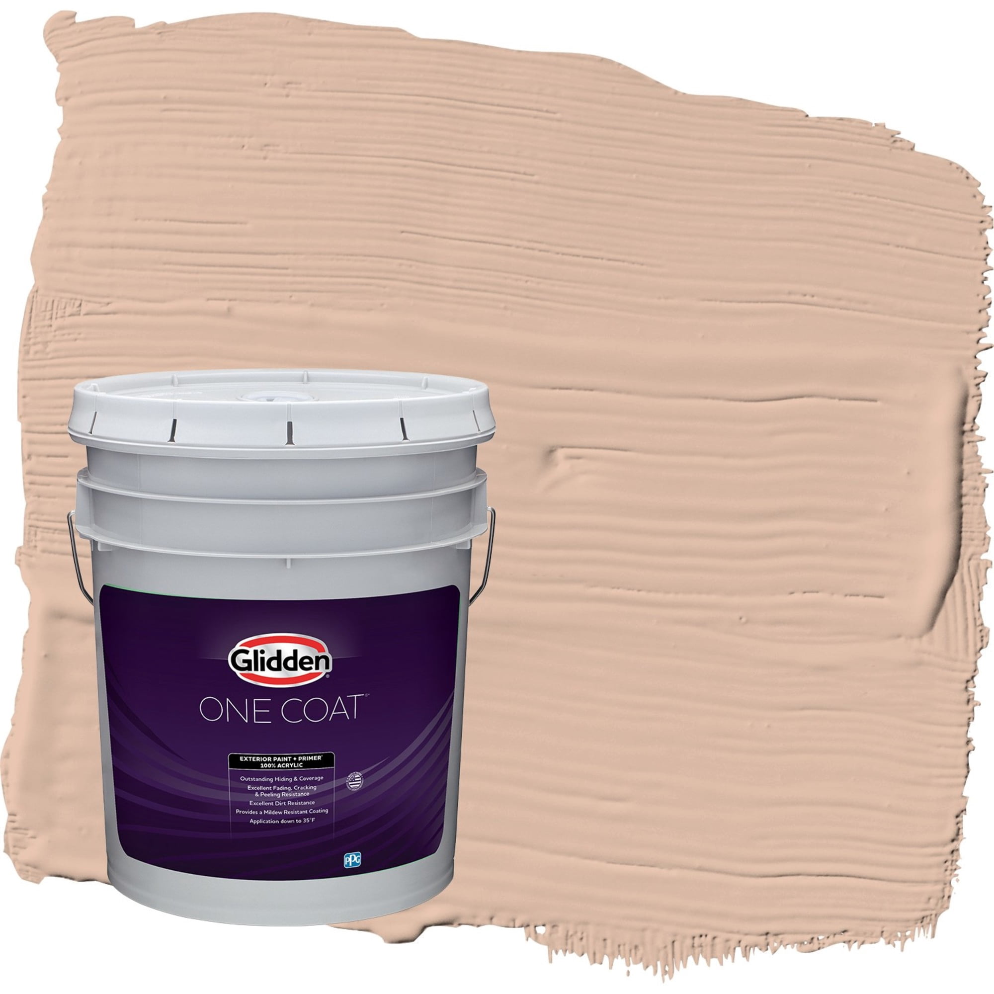 Glidden One Coat Cinnamon Ice / Orange Flat Exterior Paint with Primer, 5 Gallon