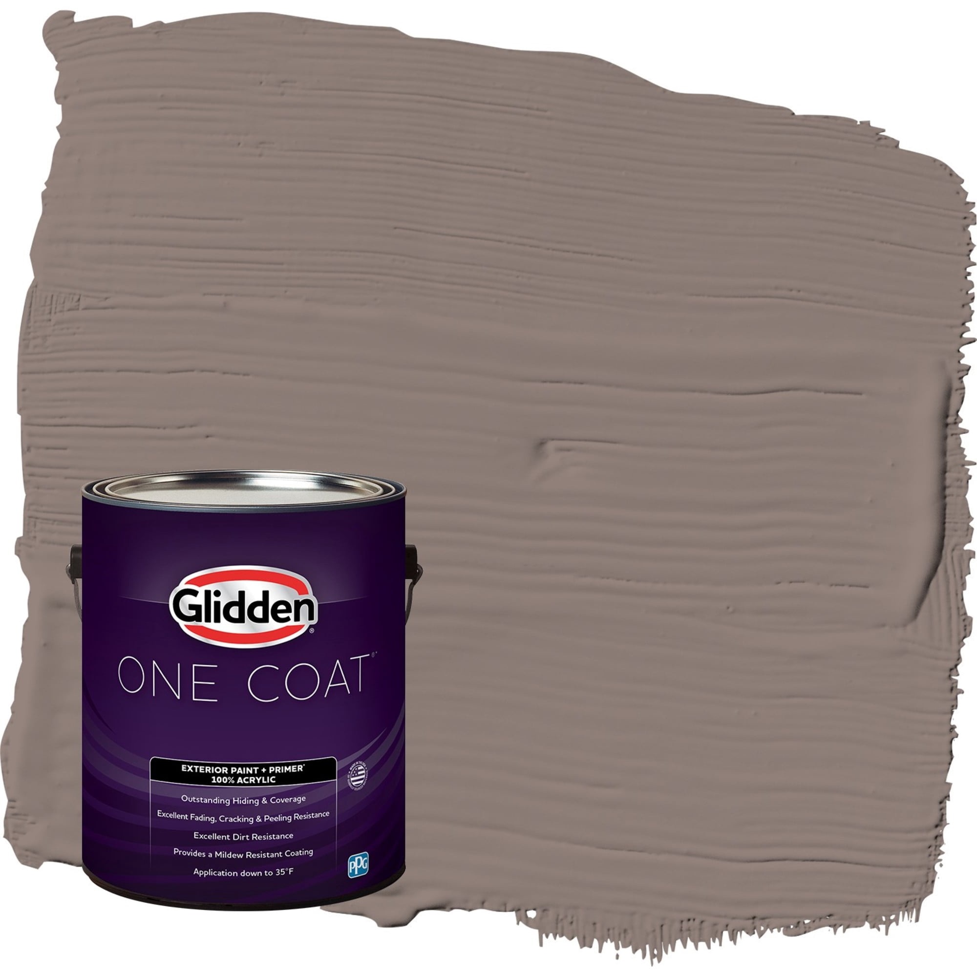 Glidden One Coat Cinnamon Toast / Brown Flat Exterior Paint with Primer, 1 Gallon