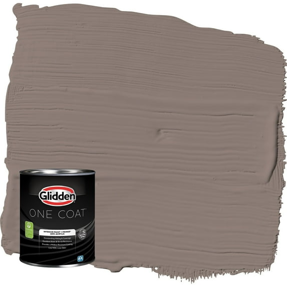 Glidden One Coat Cinnamon Toast / Brown Flat Interior Paint with Primer, 1 Quart