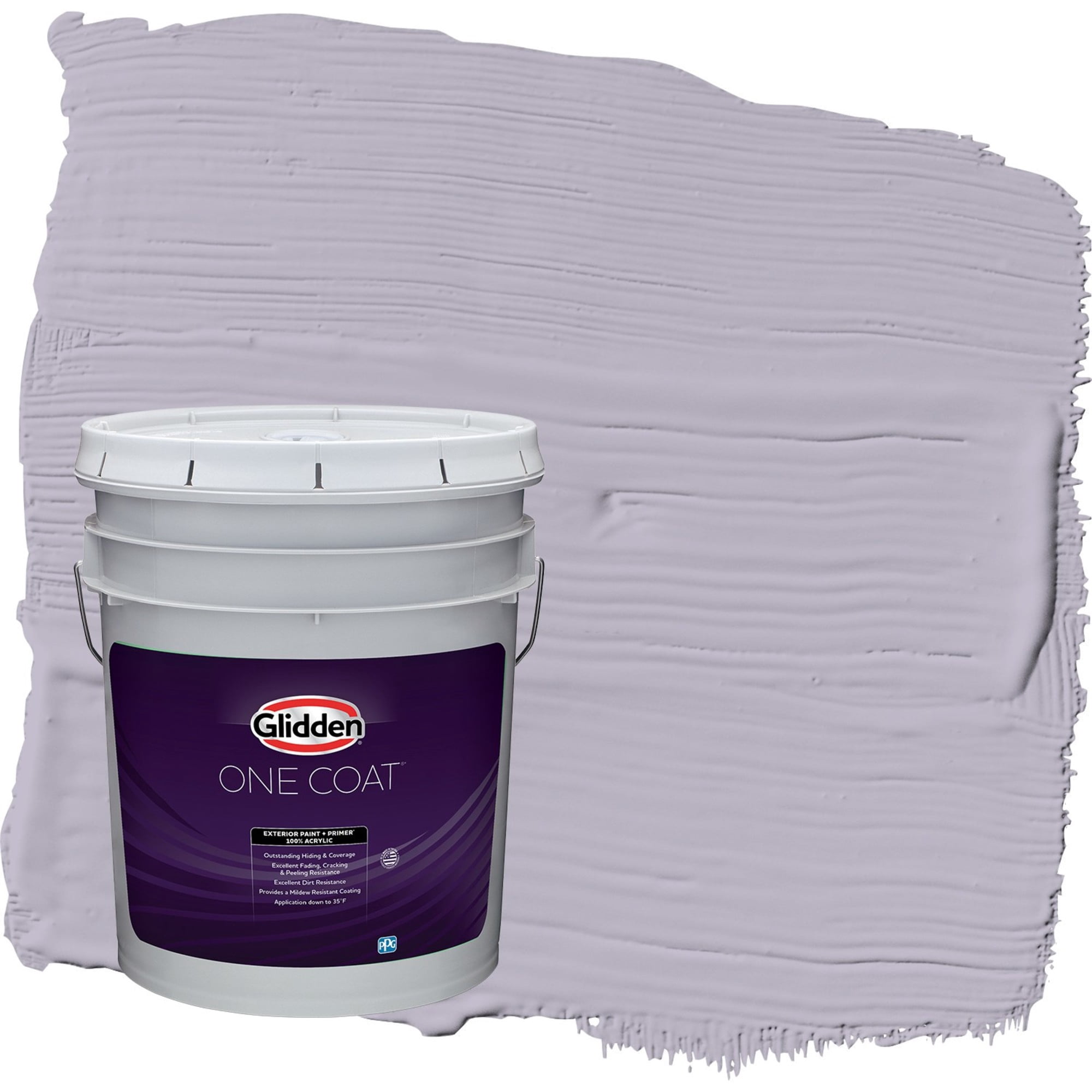 Glidden One Coat Cloudberry / Purple Flat Exterior Paint with Primer, 5 Gallon