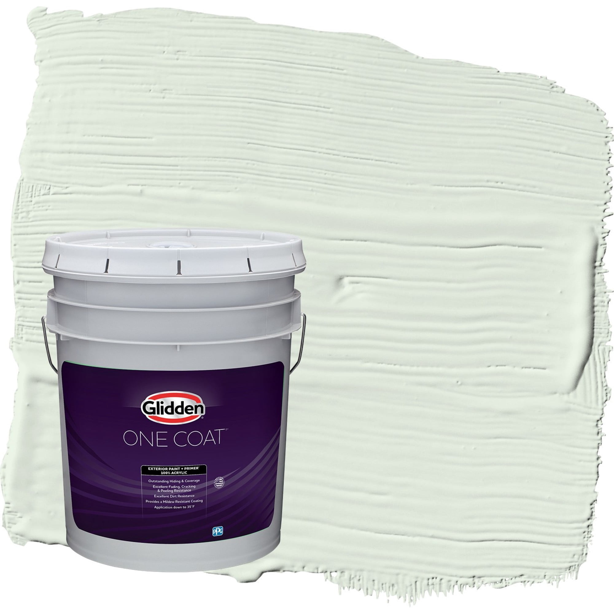 Glidden One Coat Cloudy Day / Green Flat Exterior Paint with Primer, 5 Gallon