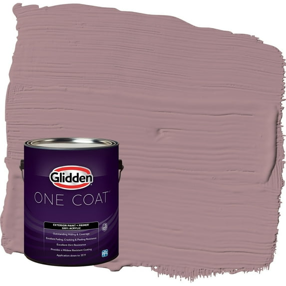 Glidden One Coat Coffee Rose / Purple Satin Exterior Paint with Primer, 1 Gallon