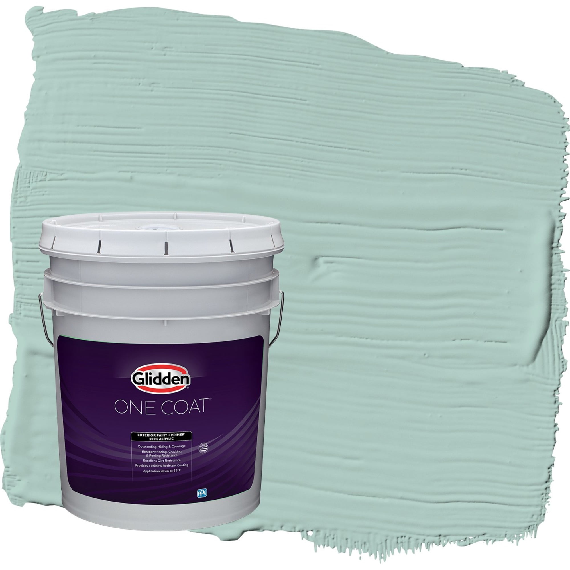 Glidden One Coat Copenhagen / Green Flat Exterior Paint with Primer, 5 Gallon