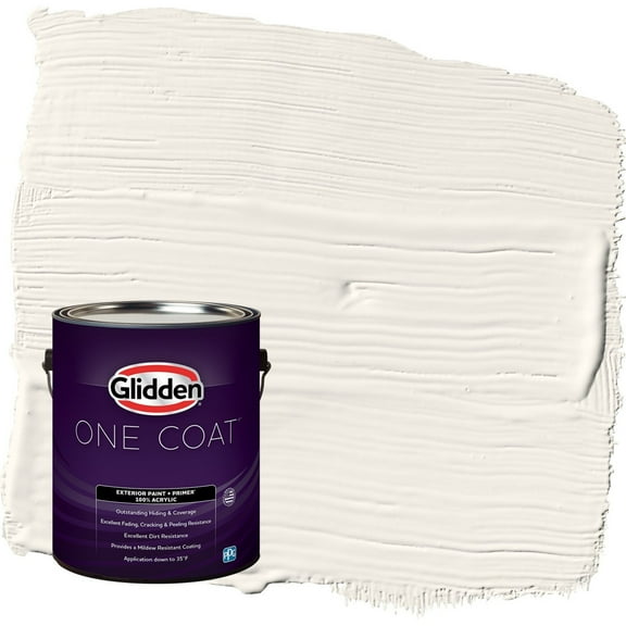 Glidden One Coat Cow's Milk / Off White Flat Exterior Paint with Primer, 1 Gallon