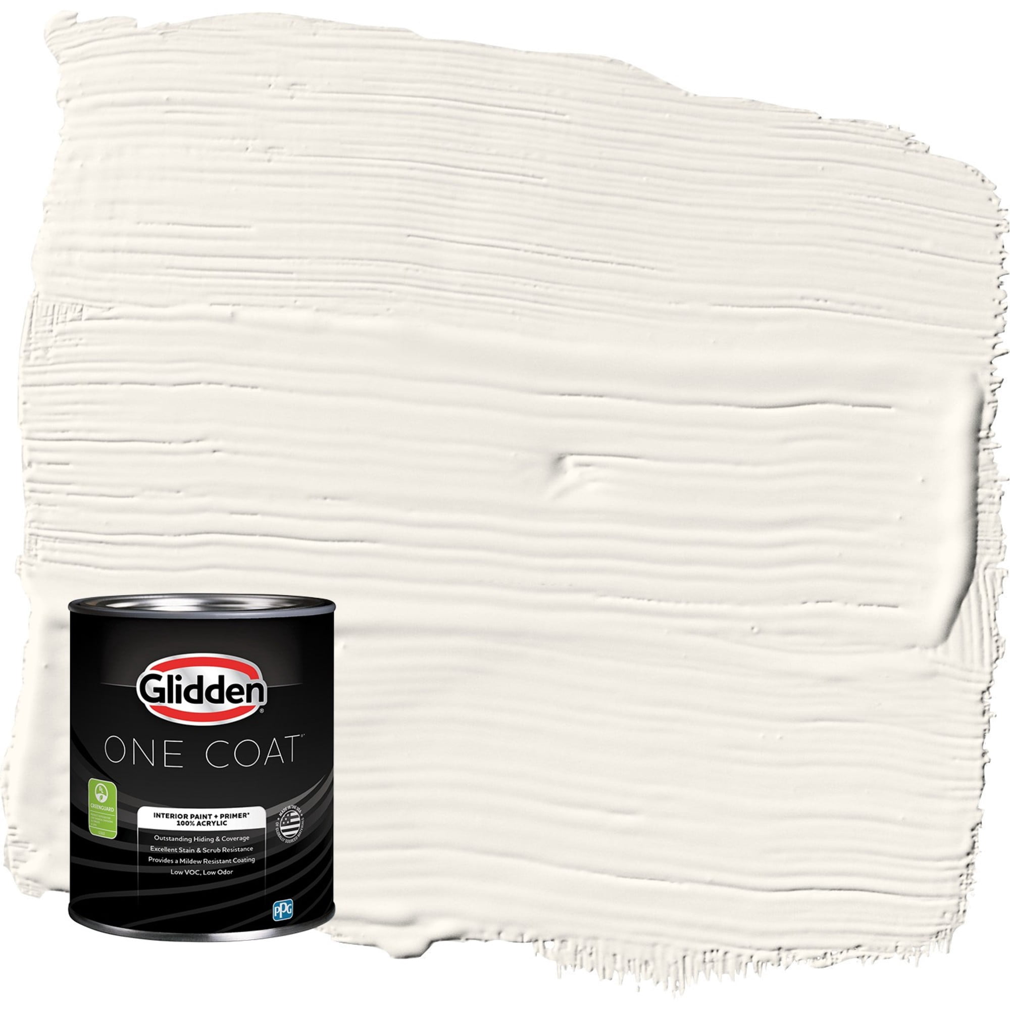 Glidden One Coat Cow's Milk / Off White Flat Interior Paint with Primer, 1 Quart