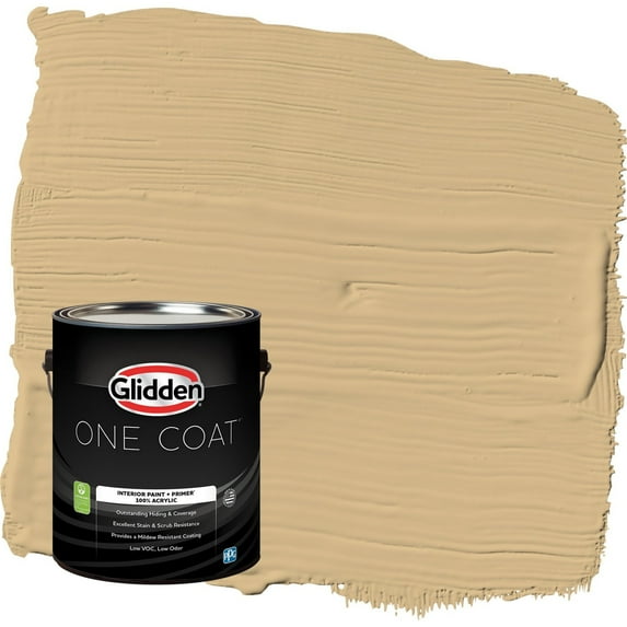 Glidden One Coat Craftsman Gold / Yellow Flat Interior Paint with Primer, 1 Gallon