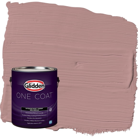 Glidden One Coat Brandy Snaps / Red Flat Exterior Paint with Primer, 1 Gallon