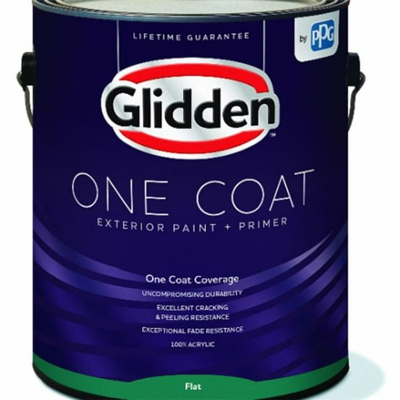 Glidden One Coat Exterior Paint + Primer Flat Midtone Base 1 Gallon