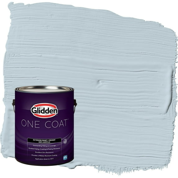 Glidden One Coat Keepsakes / Blue Flat Exterior Paint with Primer, 1 Gallon