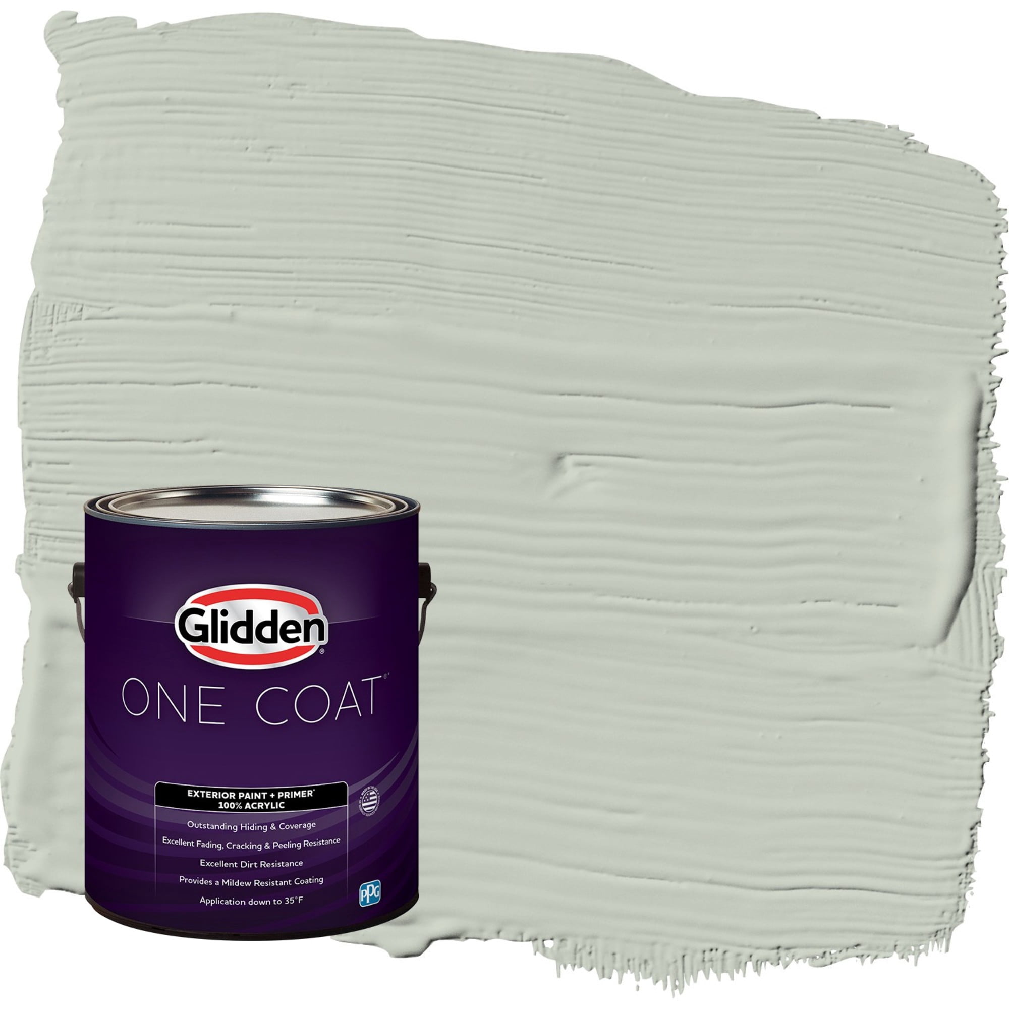 Glidden One Coat Life Lesson / Green Flat Exterior Paint with Primer, 1 Gallon