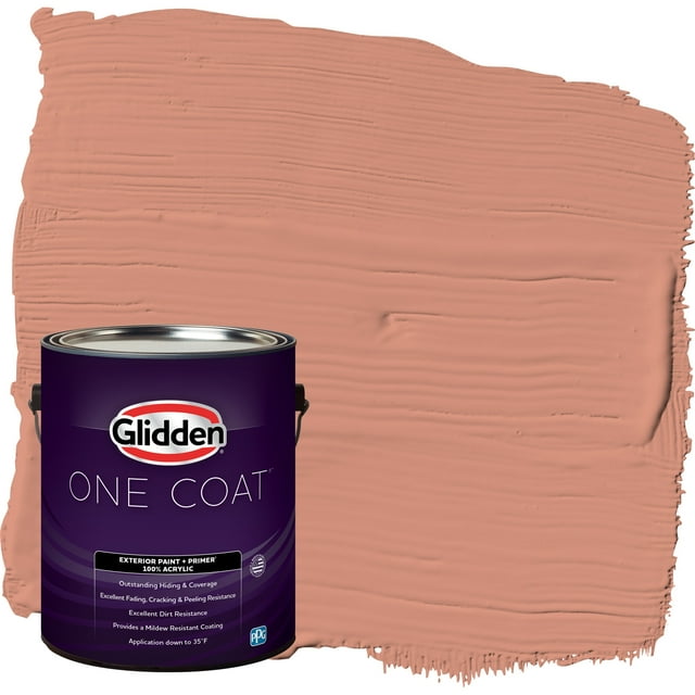 Glidden One Coat Exterior Paint + Primer Orange Essential / Orange, Semi-Gloss, 1 Gallon
