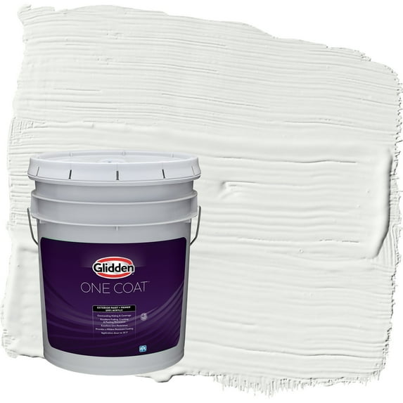 Glidden One Coat Pacific Pearl / Off-White Flat Exterior Paint with Primer, 5 Gallon