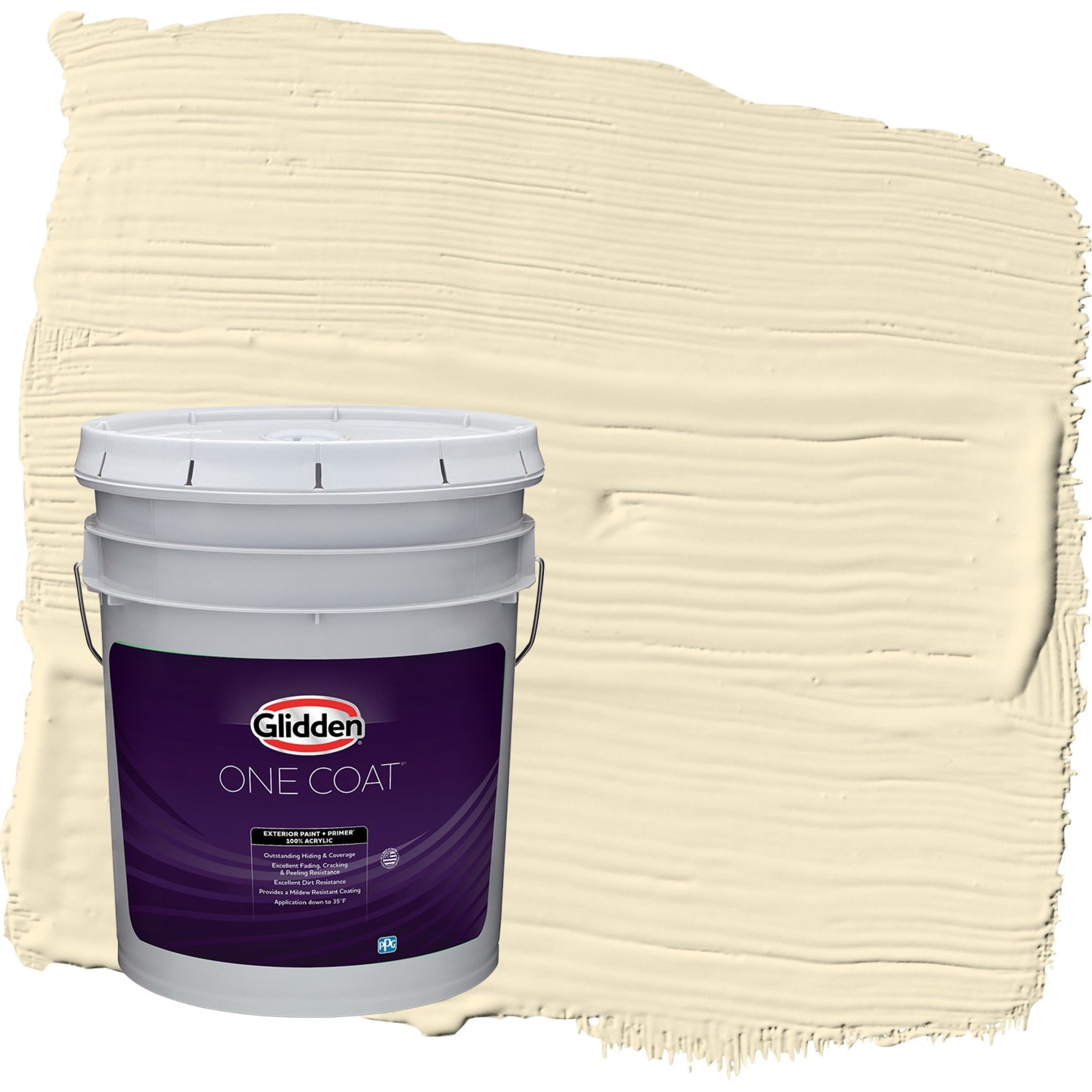 Glidden One Coat Soleil / Yellow Flat Exterior Paint with Primer, 5 Gallon