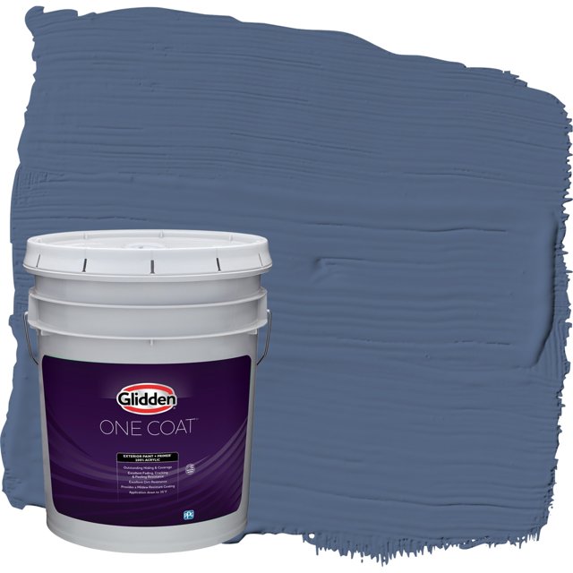 Glidden One Coat Exterior Paint & Primer Stained Glass / Blue, Satin, 5