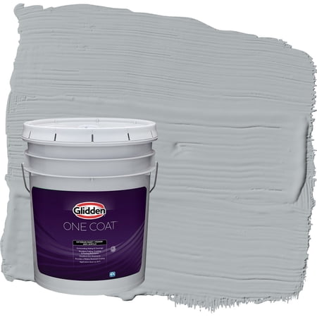 Glidden One Coat Stargazer / Gray Semi-Gloss Exterior Paint with Primer, 5 Gallon