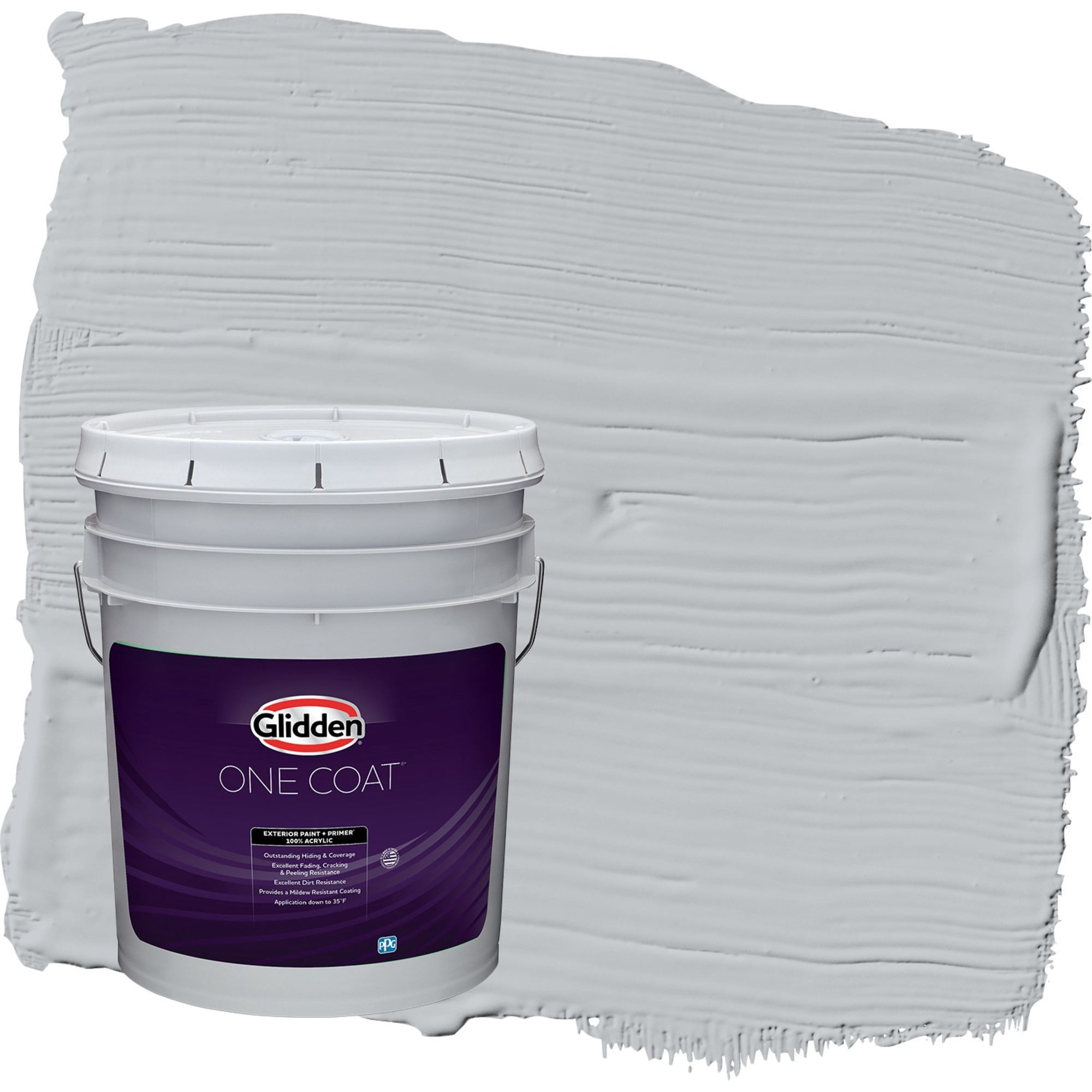 Glidden One Coat Train / Gray Satin Exterior Paint with Primer, 5 Gallon