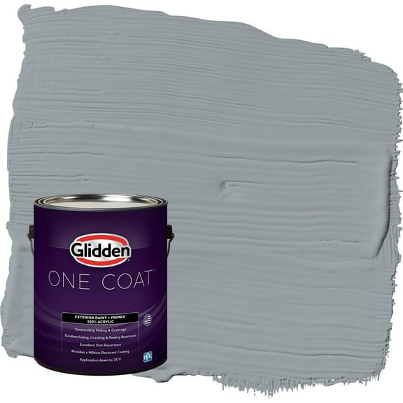 Glidden One Coat UFO / Gray Satin Exterior Paint with Primer, 1 Gallon