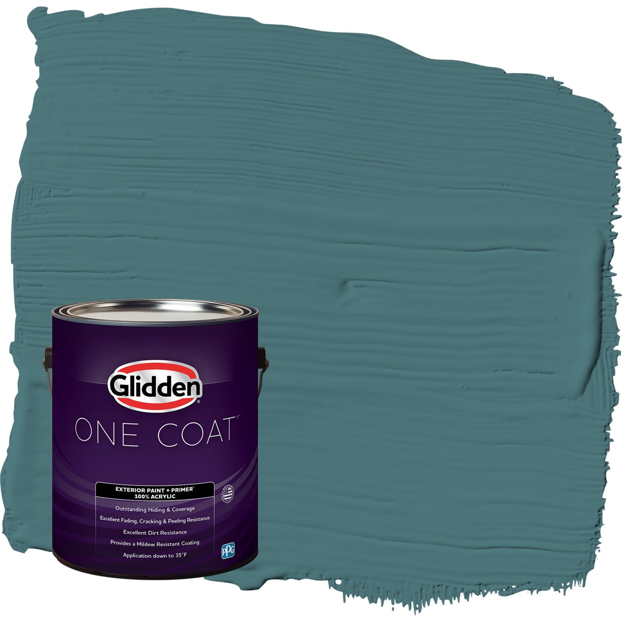 Glidden One Coat Vining Ivy / Green Semi-Gloss Exterior Paint with Primer, 1 Gallon