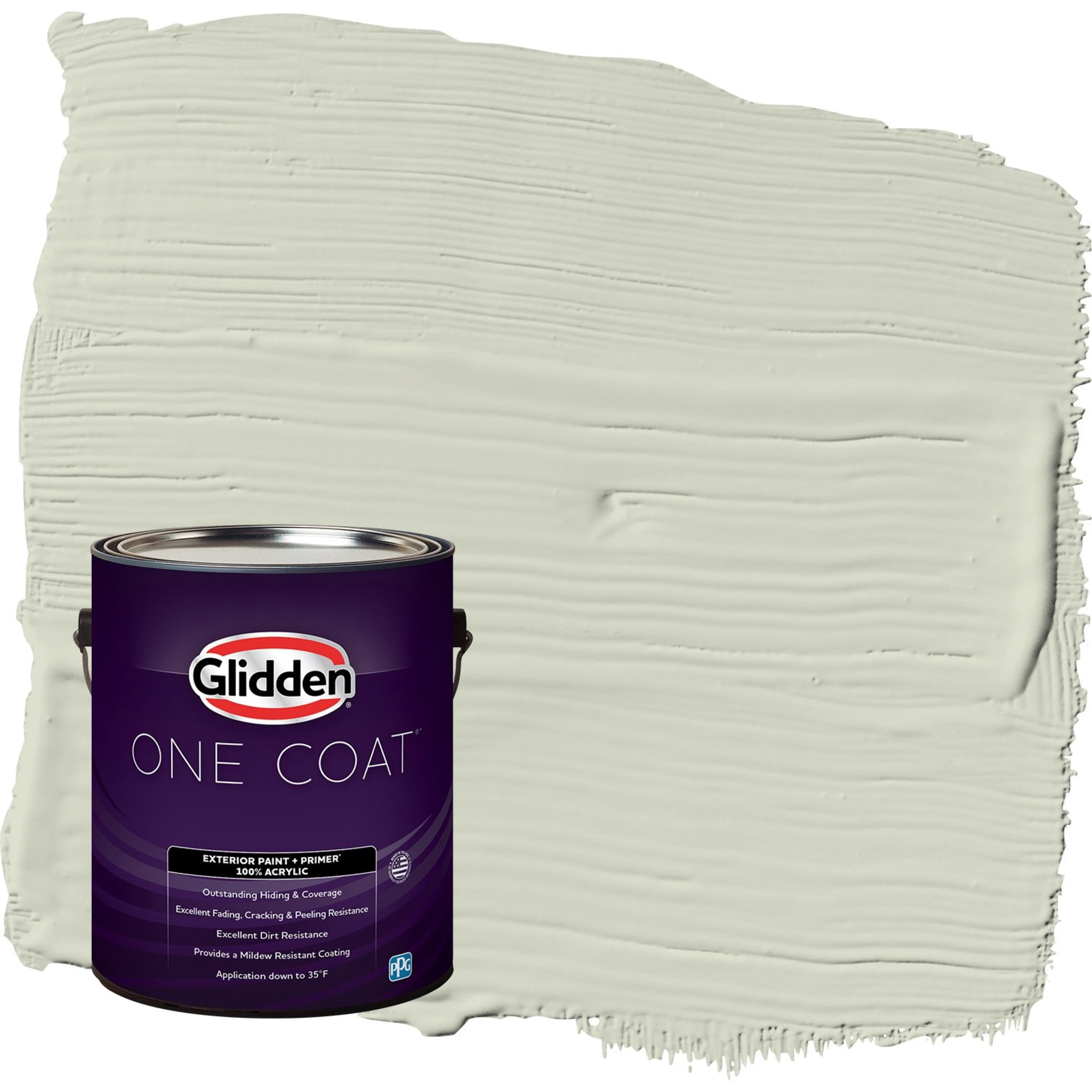 Glidden One Coat White Sage / Green Semi-Gloss Exterior Paint with Primer, 1 Gallon