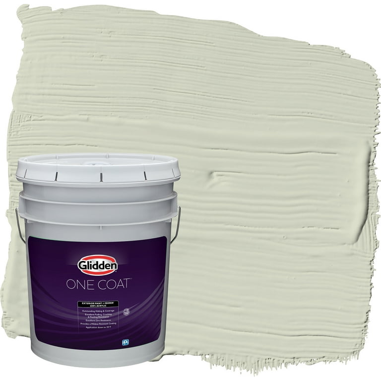 Glidden One Coat Exterior Paint + Primer White Sage / Green, Semi-Gloss, 5  Gallons 