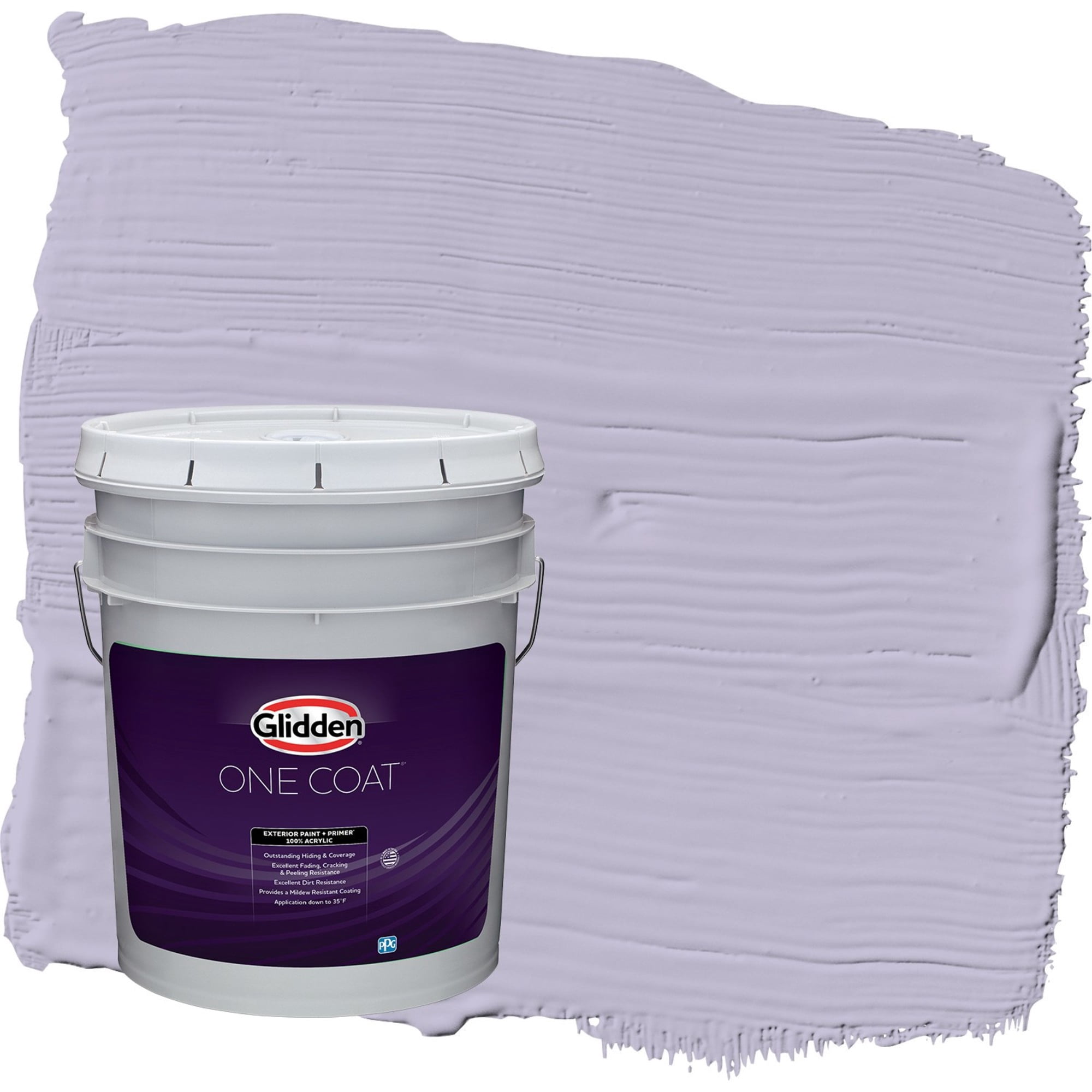 Glidden One Coat Wild Lilac / Purple Satin Exterior Paint with Primer, 5 Gallon