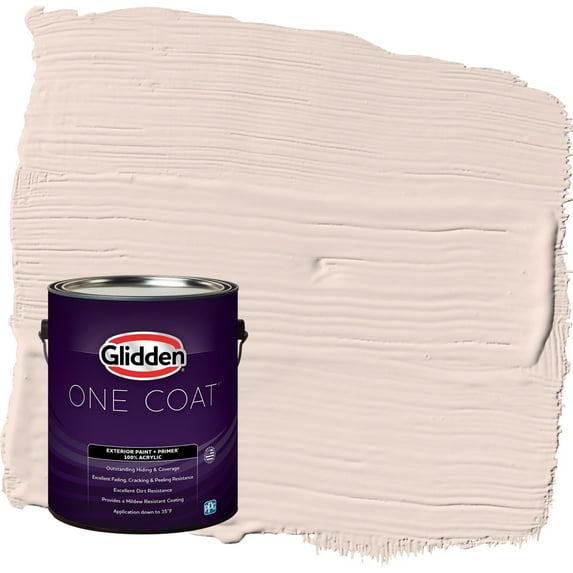 Glidden One Coat Winter Peach / Pink Semi-Gloss Exterior Paint with Primer, 1 Gallon