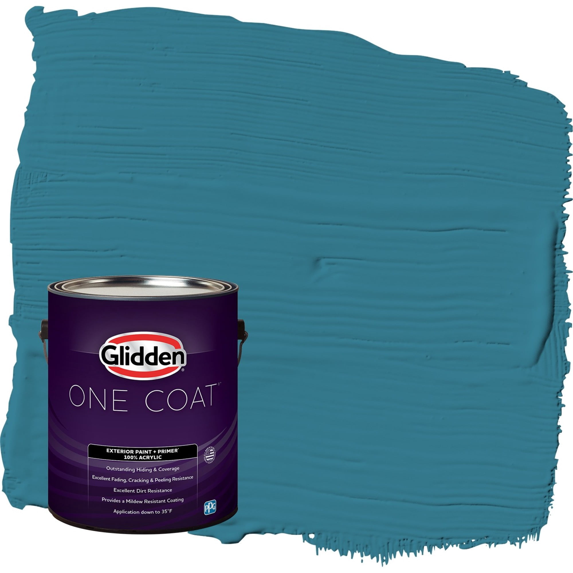 Glidden One Coat Adventure / Blue Satin Exterior Paint with Primer, 1 Gallon