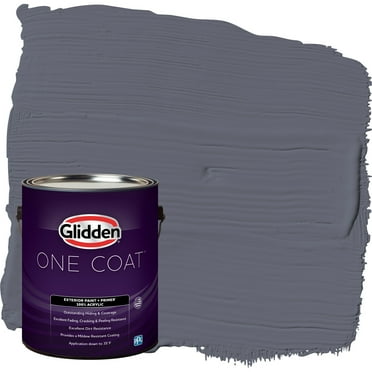 Glidden One Coat Exterior Paint and Primer, Alley Cat / Blue, Gallon, Satin