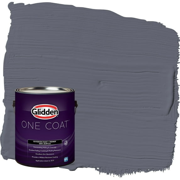 Glidden One Coat Alley Cat / Purple Semi-Gloss Exterior Paint with Primer, 1 Gallon