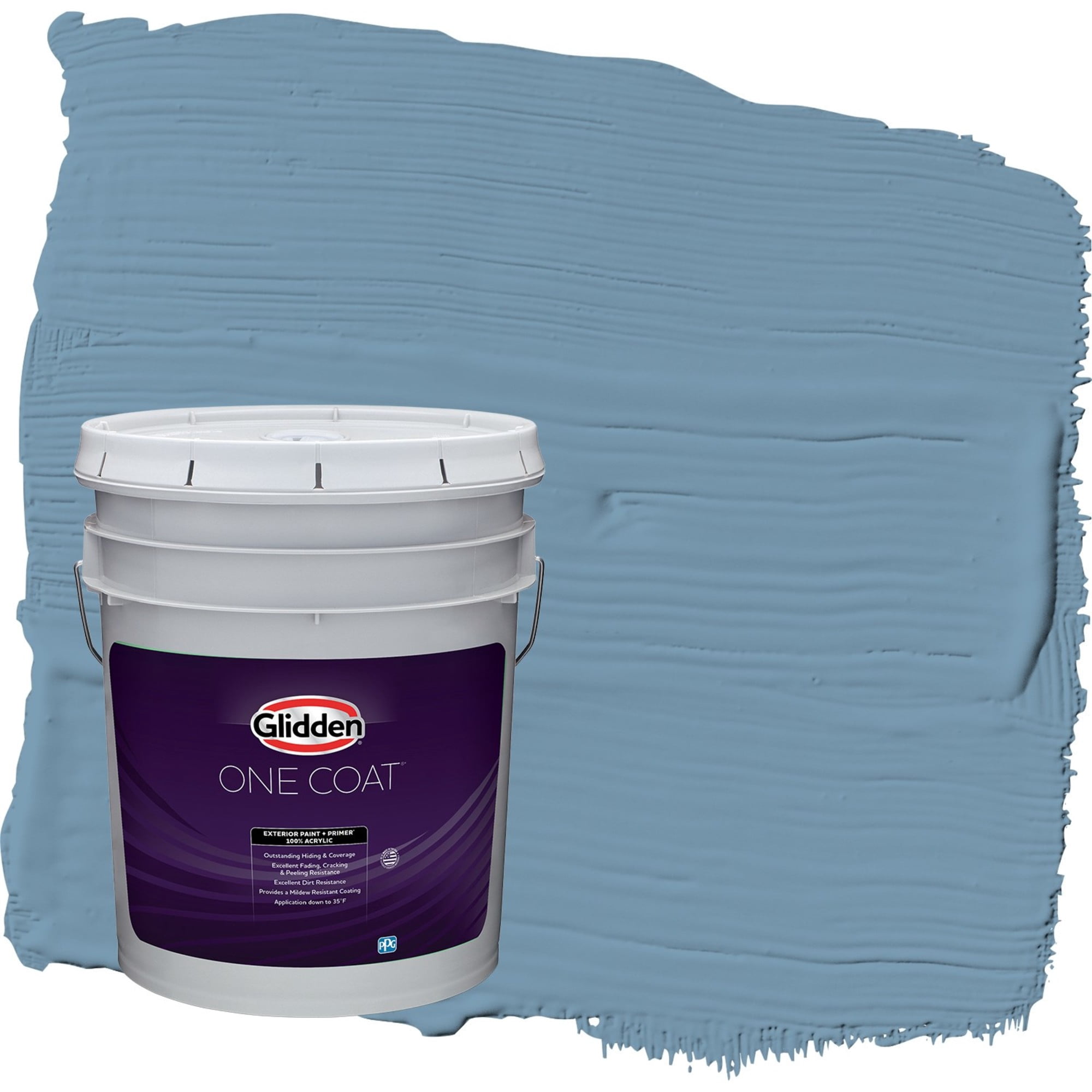 Glidden One Coat American Anthem / Blue Satin Exterior Paint with Primer, 5 Gallon