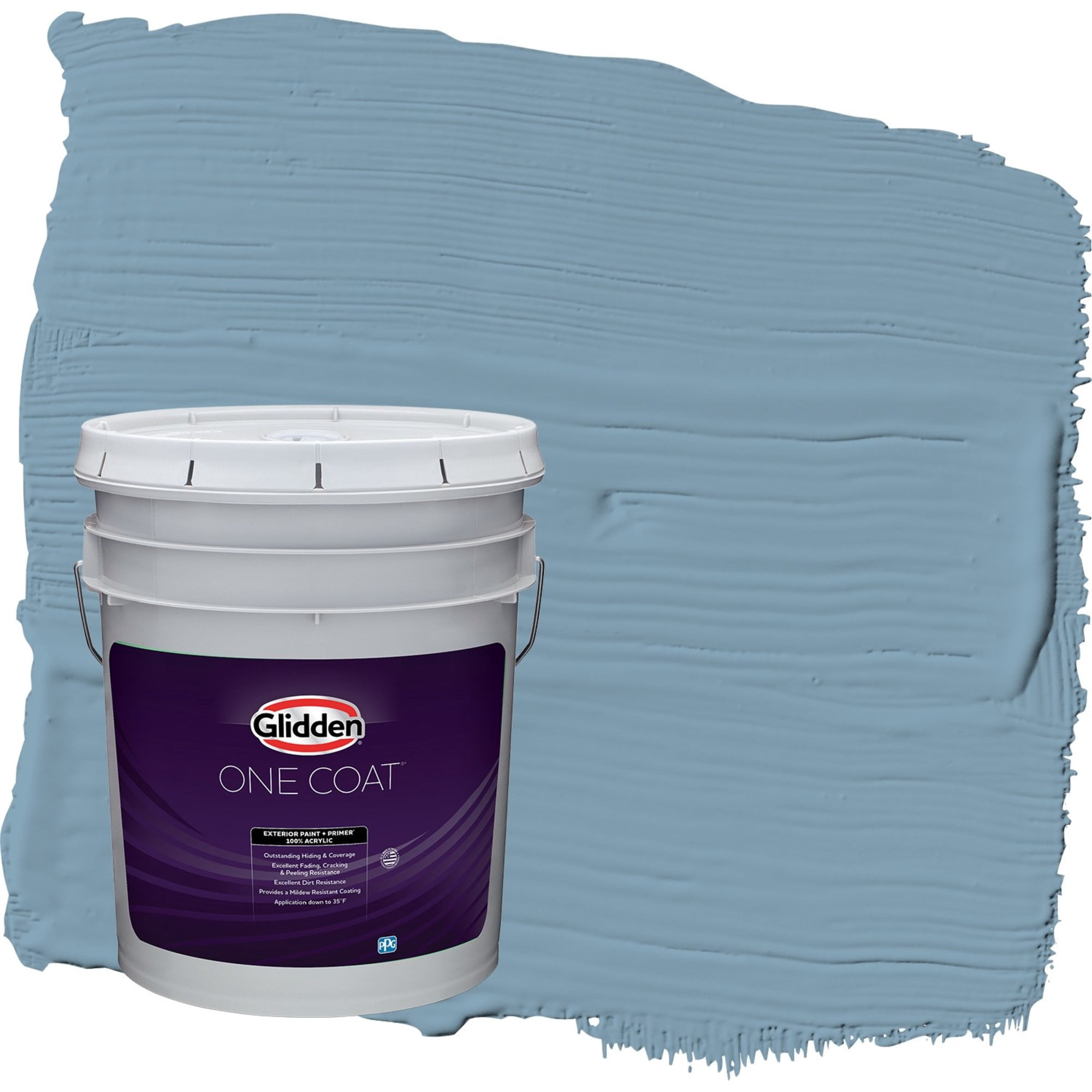 Glidden One Coat Americana / Blue Semi-Gloss Exterior Paint with Primer, 5 Gallon