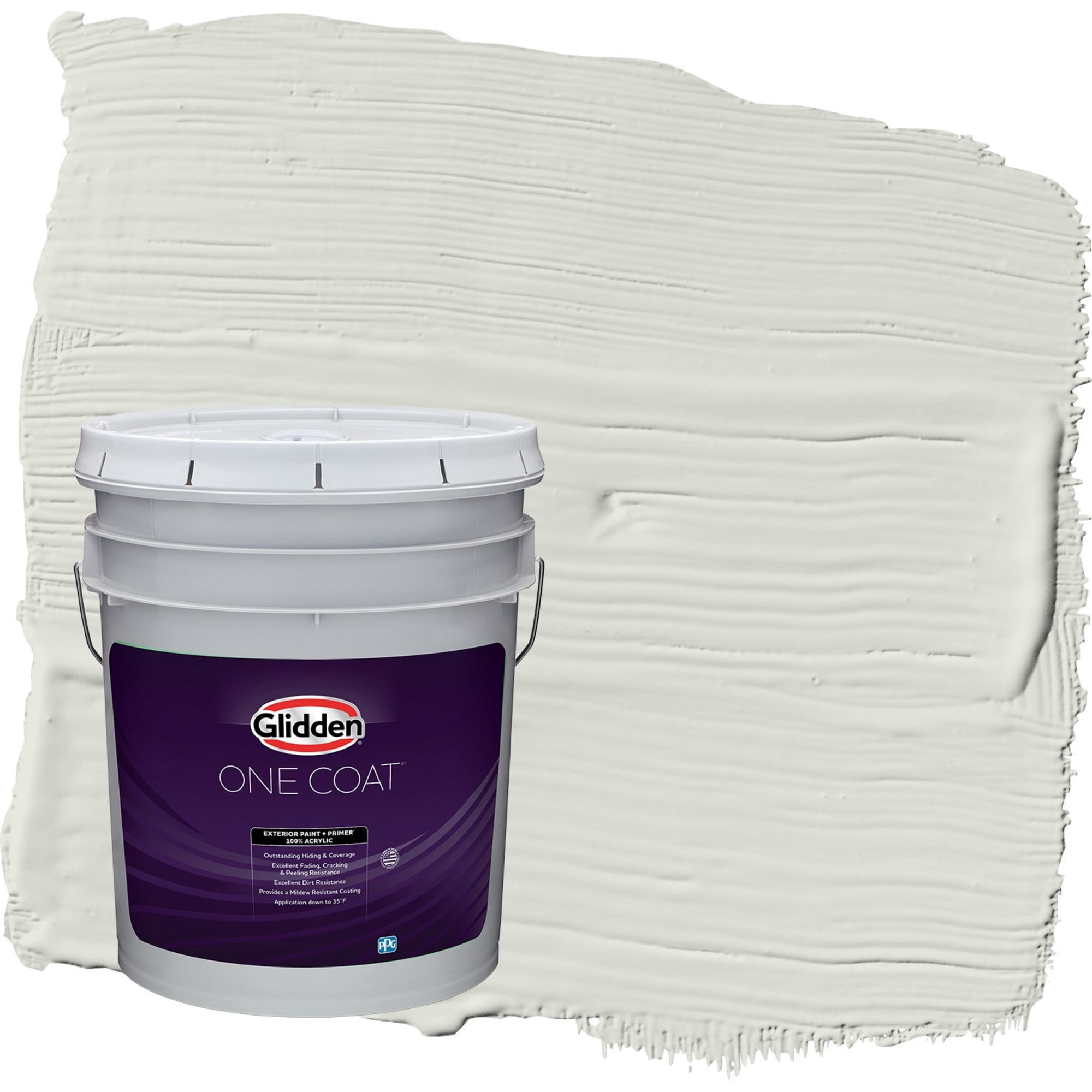 Glidden One Coat Anonymous / Green Flat Exterior Paint with Primer, 5 Gallon